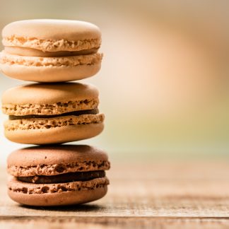 stacked chocolate macarons