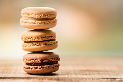 stacked chocolate macarons